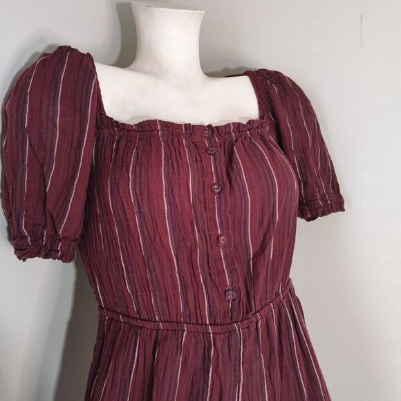 DRA Los Angeles Striped Casual Romper sz M Vino Burgundy - Picture 5 of 11
